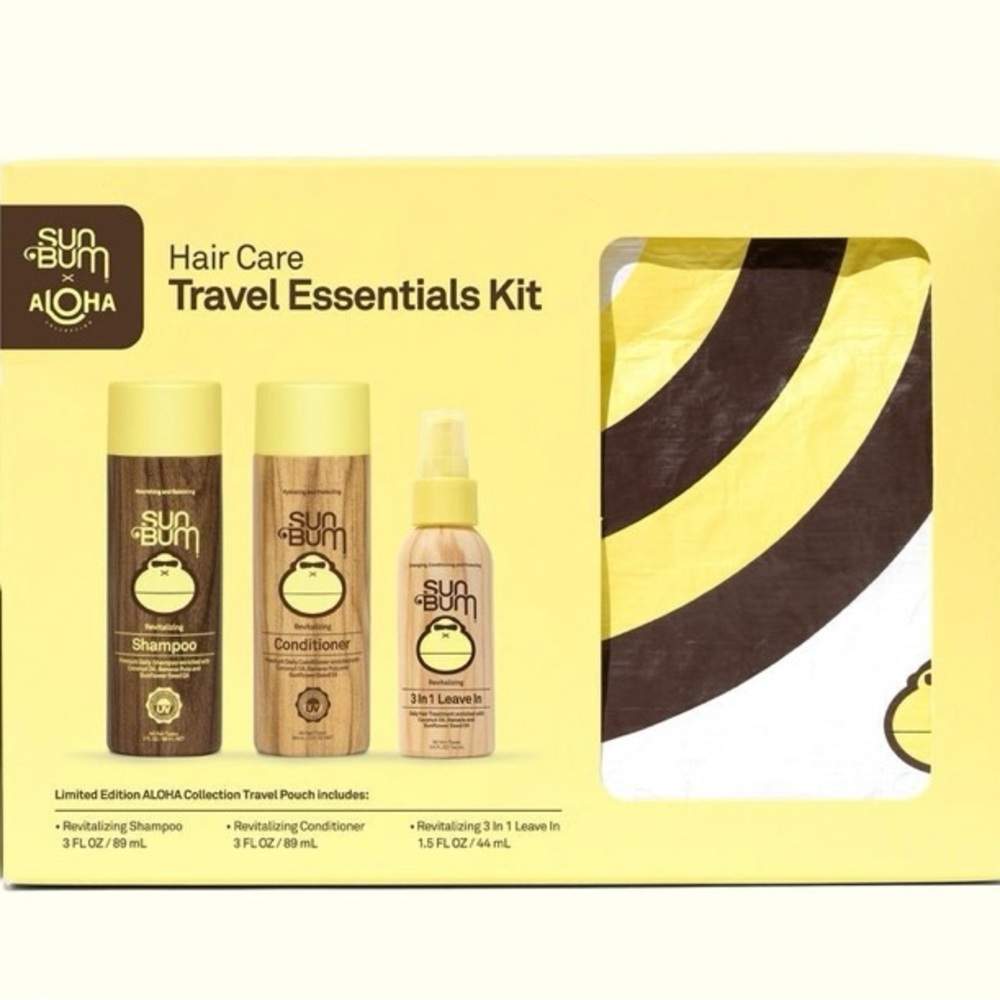 Sun Bum Hair Care Travel Essentials Kit - Yellow and Brown